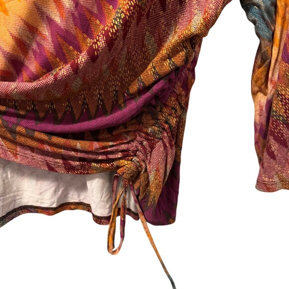 Ruby Rd. Petite Chevron Top 3/4 Sleeve Sz PXL Bright Multicolor Rayon & Spandex - Picture 9 of 12